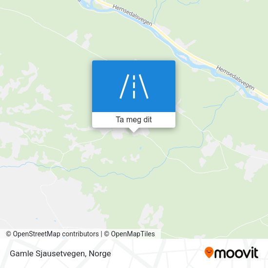 Gamle Sjausetvegen kart