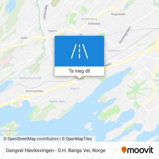Gangvei Høviksvingen - O.H. Bangs Vei kart