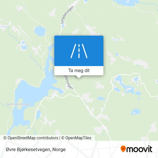 Øvre Bjørkesetvegen kart