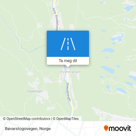 Bøvarstogovegen kart