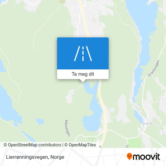 Lierrønningsvegen kart