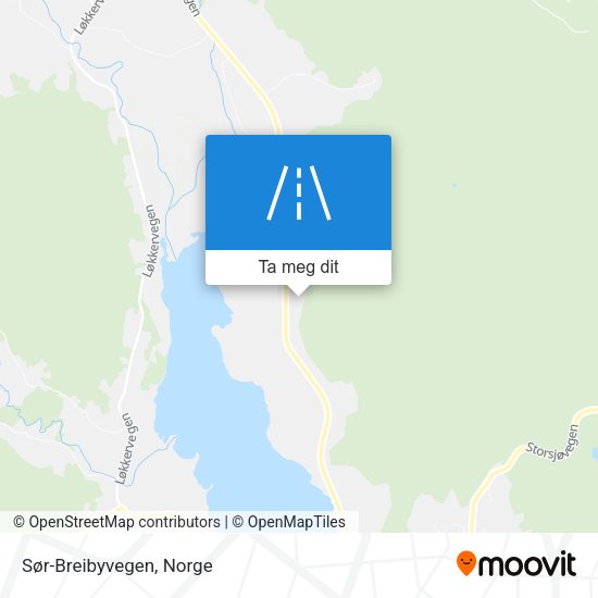 Sør-Breibyvegen kart