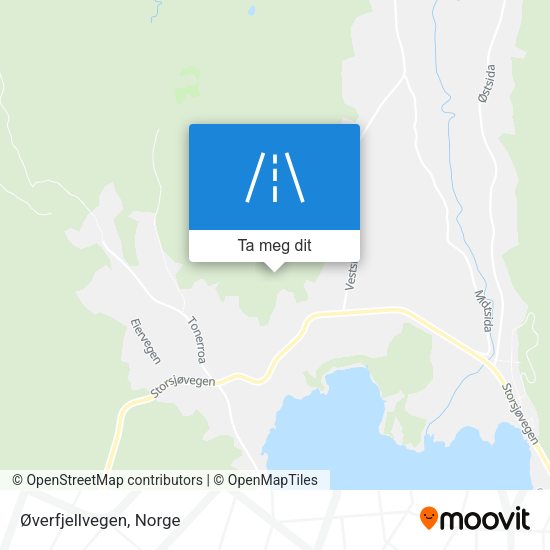 Øverfjellvegen kart