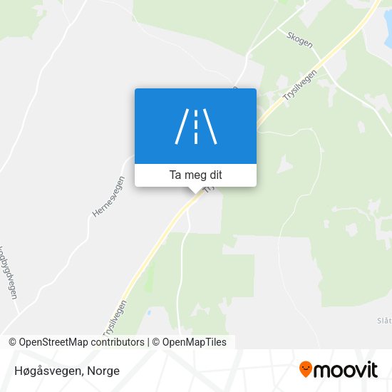 Høgåsvegen kart