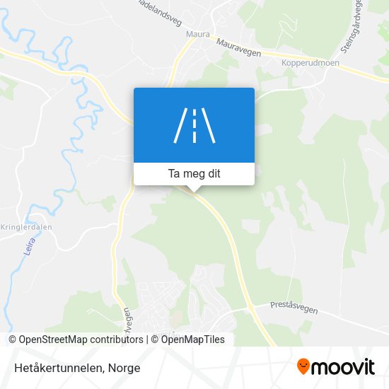 Hetåkertunnelen kart