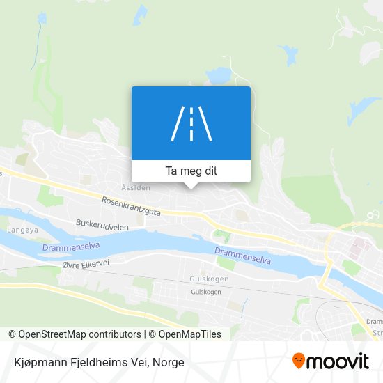 Kjøpmann Fjeldheims Vei kart