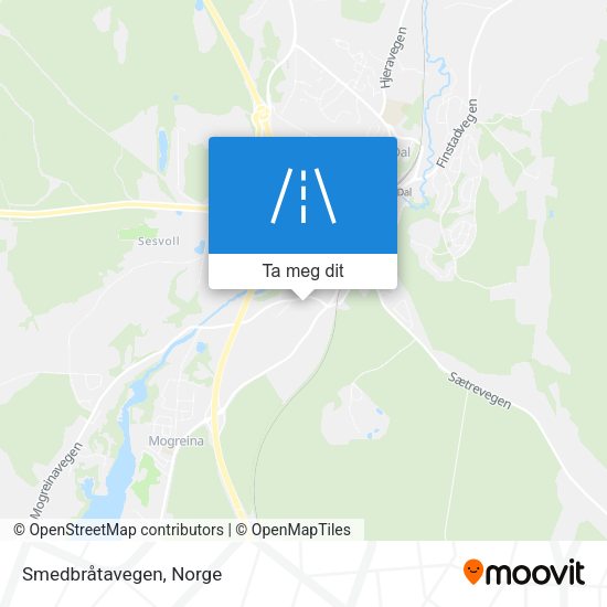 Smedbråtavegen kart