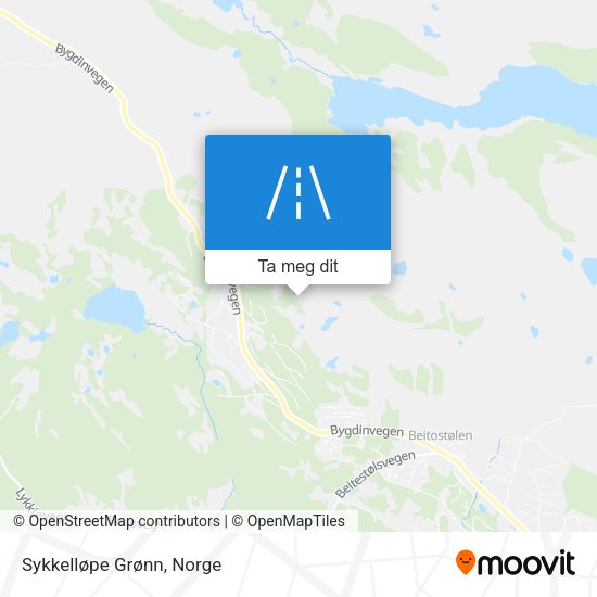 Sykkelløpe Grønn kart