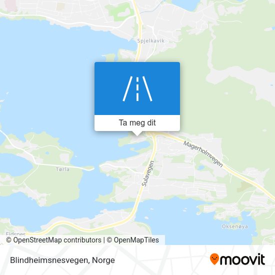 Blindheimsnesvegen kart
