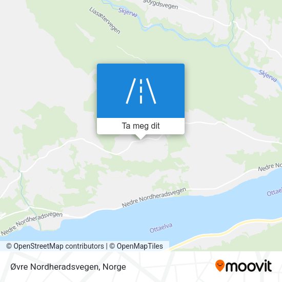 Øvre Nordheradsvegen kart
