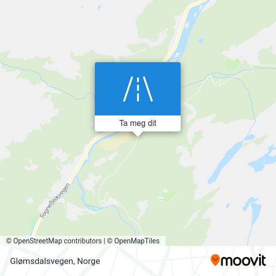Glømsdalsvegen kart