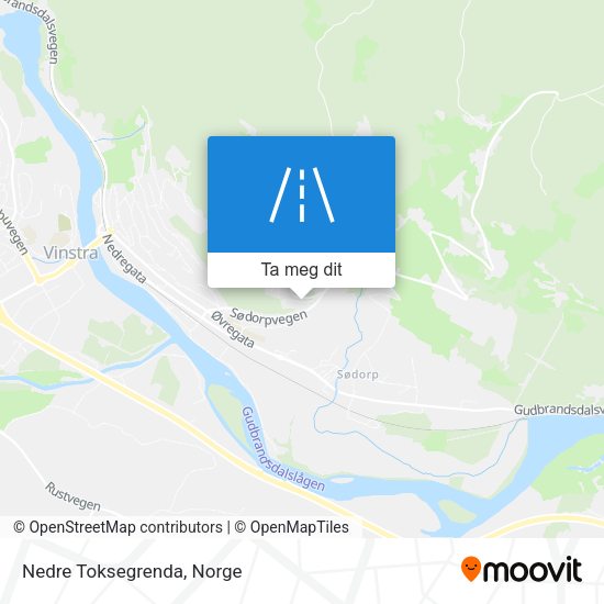 Nedre Toksegrenda kart