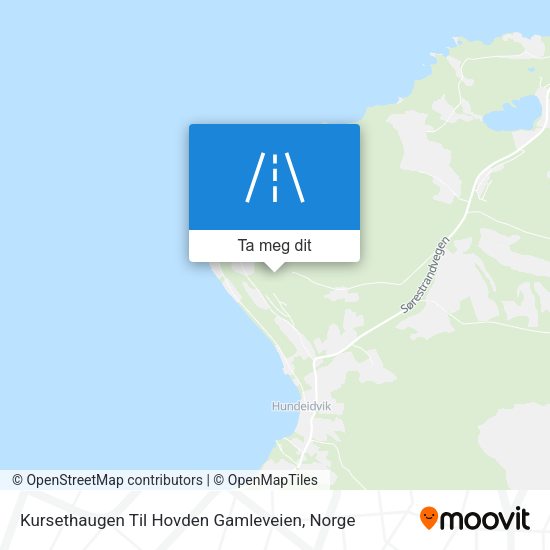 Kursethaugen Til Hovden Gamleveien kart