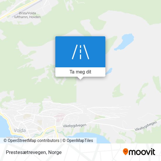 Prestesætrevegen kart