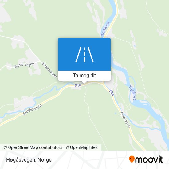 Høgåsvegen kart