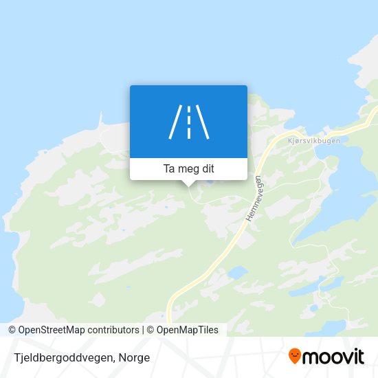 Tjeldbergoddvegen kart