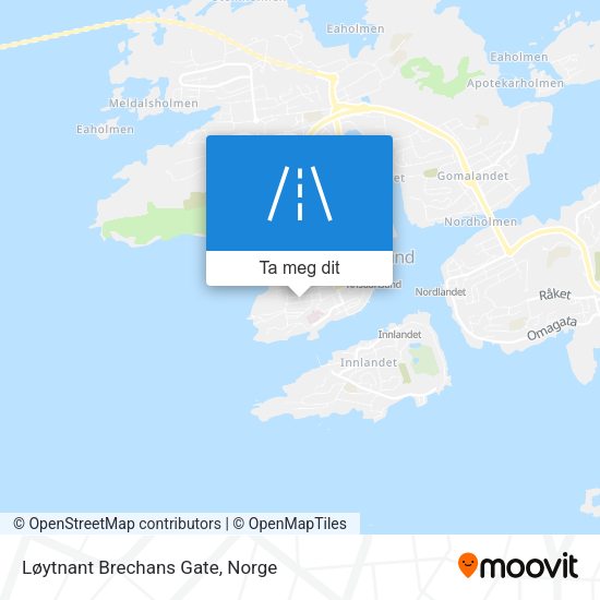Løytnant Brechans Gate kart