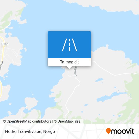 Nedre Tranvikveien kart