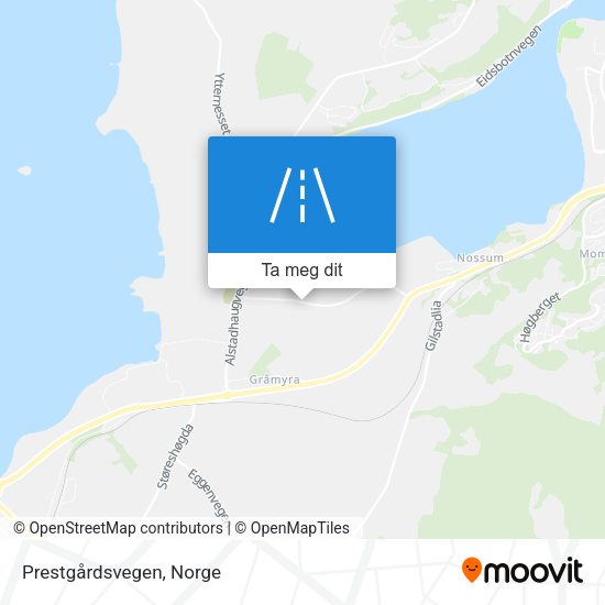 Prestgårdsvegen kart