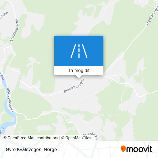Øvre Kvålsvegen kart