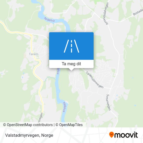 Valstadmyrvegen kart