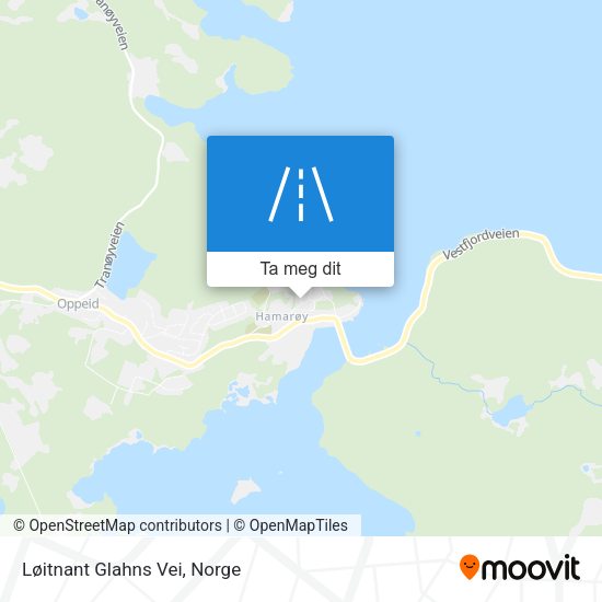 Løitnant Glahns Vei kart