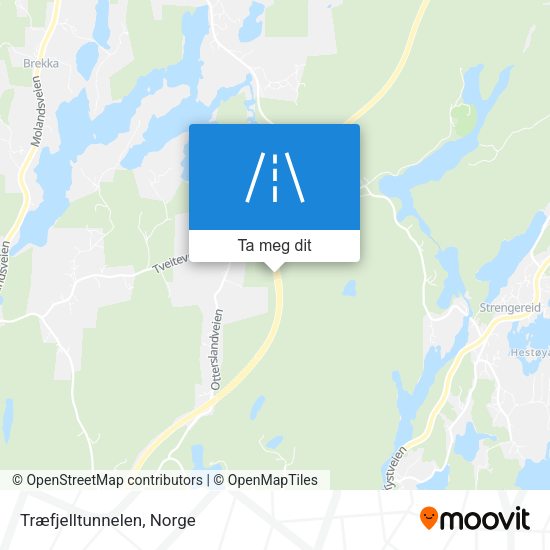 Træfjelltunnelen kart