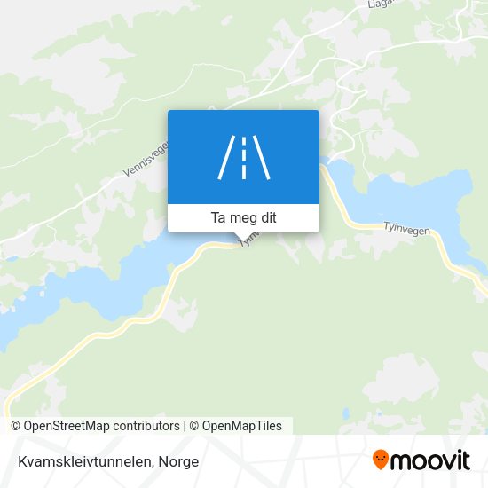 Kvamskleivtunnelen kart