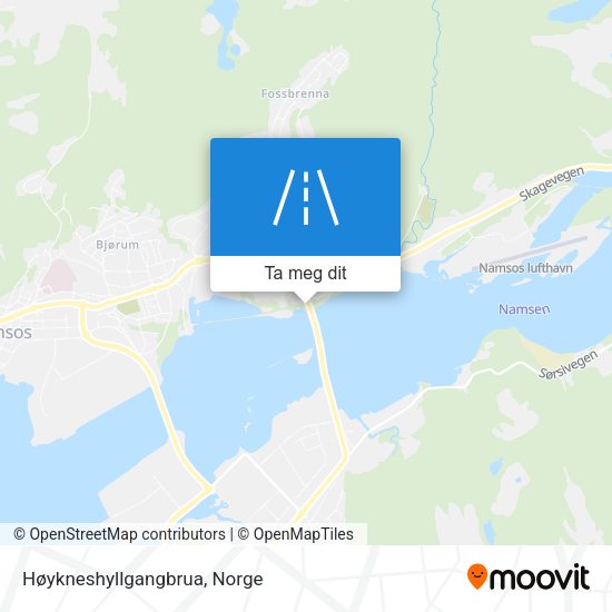 Høykneshyllgangbrua kart