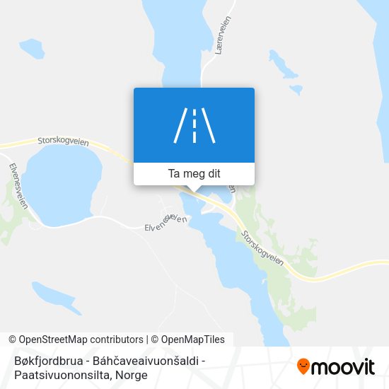 Bøkfjordbrua - Báhčaveaivuonšaldi - Paatsivuononsilta kart