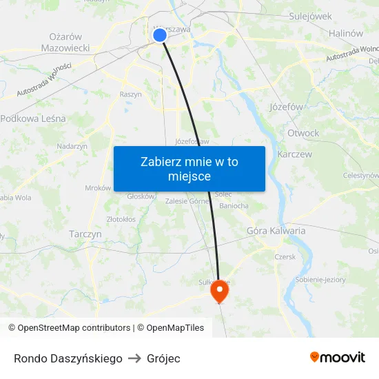 Rondo Daszyńskiego to Grójec map