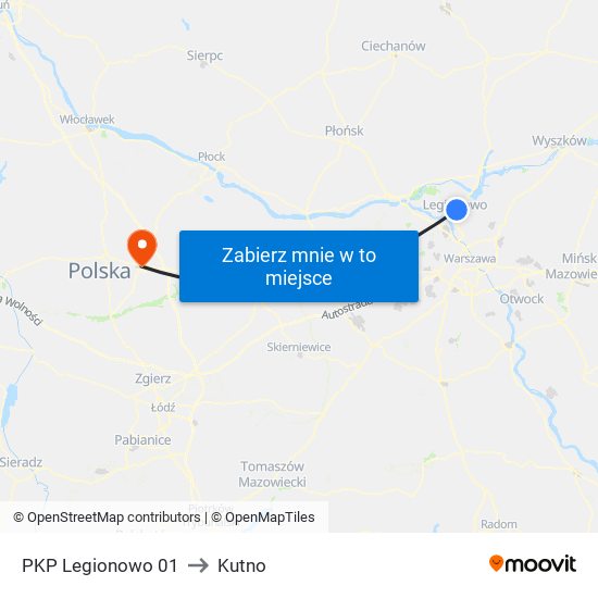 PKP Legionowo 01 to Kutno map