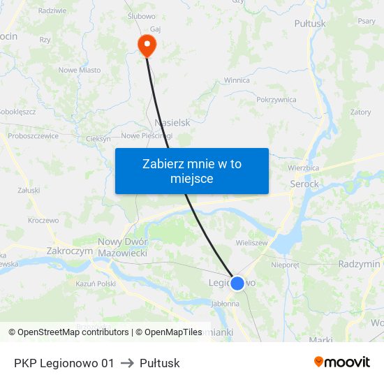 PKP Legionowo 01 to Pułtusk map