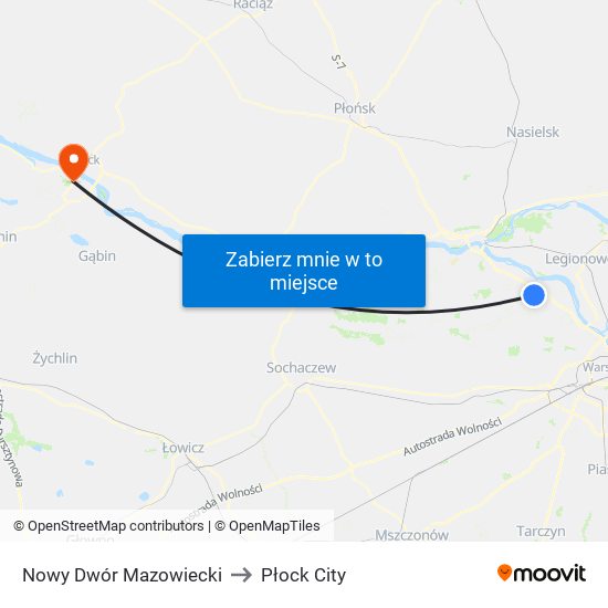 Nowy Dwór Mazowiecki to Płock City map