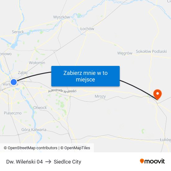 Dw. Wileński 04 to Siedlce City map