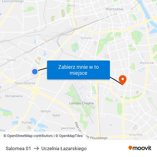 Salomea to Uczelnia Łazarskiego map