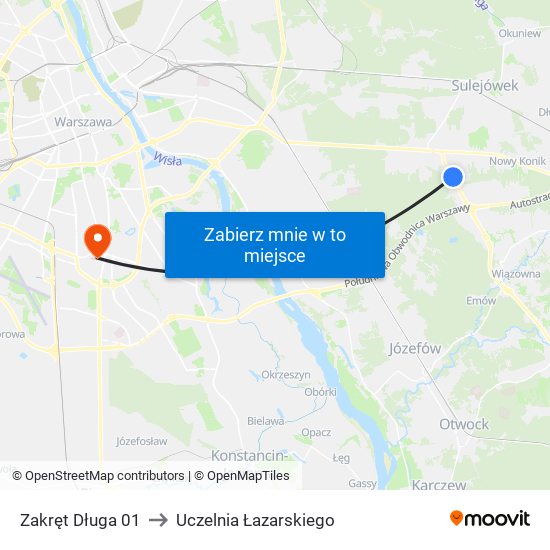 Zakręt Długa 01 to Uczelnia Łazarskiego map