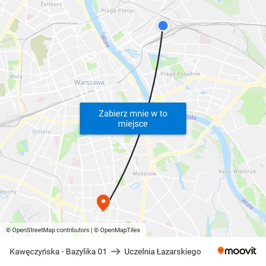 Kawęczyńska - Bazylika 01 to Uczelnia Łazarskiego map