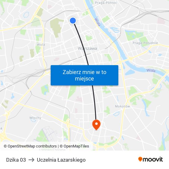 Dzika 03 to Uczelnia Łazarskiego map