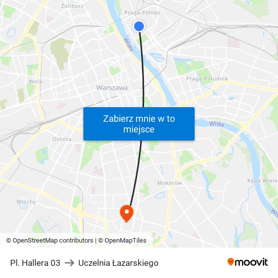 Pl. Hallera 03 to Uczelnia Łazarskiego map
