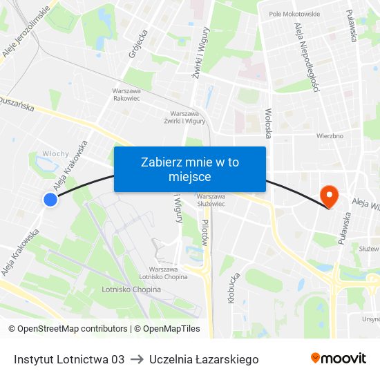 Instytut Lotnictwa 03 to Uczelnia Łazarskiego map