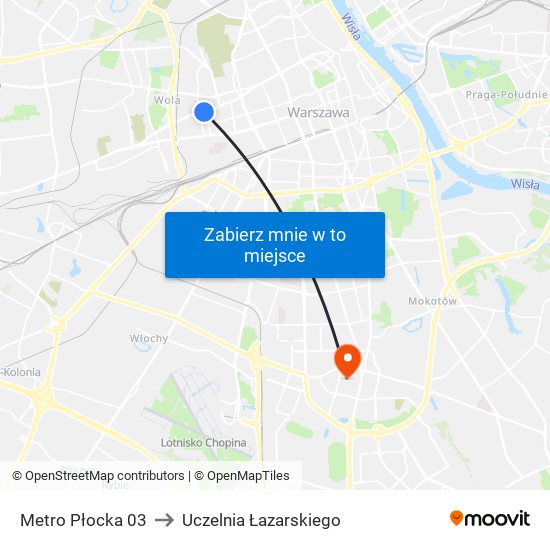 Metro Płocka 03 to Uczelnia Łazarskiego map