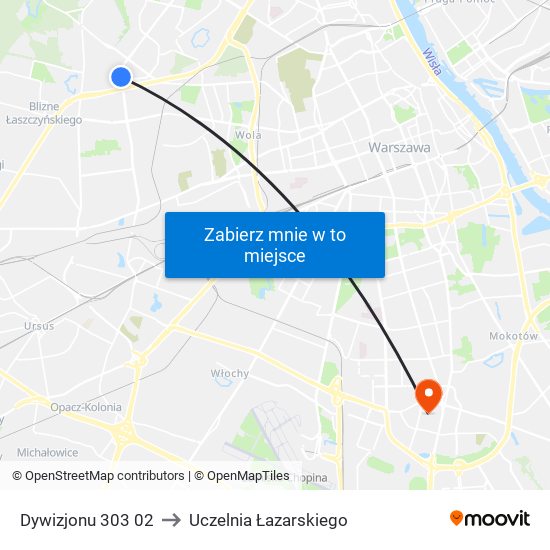 Dywizjonu 303 02 to Uczelnia Łazarskiego map