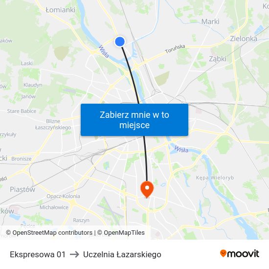 Ekspresowa to Uczelnia Łazarskiego map