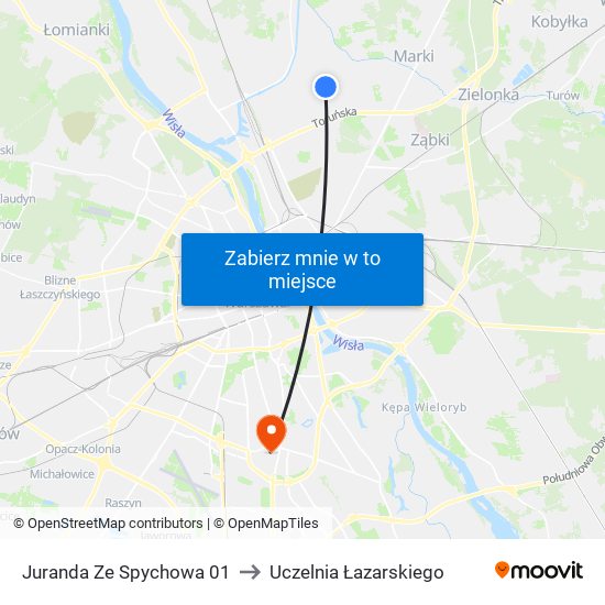 Juranda Ze Spychowa 01 to Uczelnia Łazarskiego map