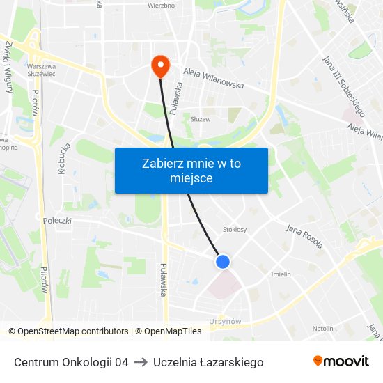 Centrum Onkologii 04 to Uczelnia Łazarskiego map