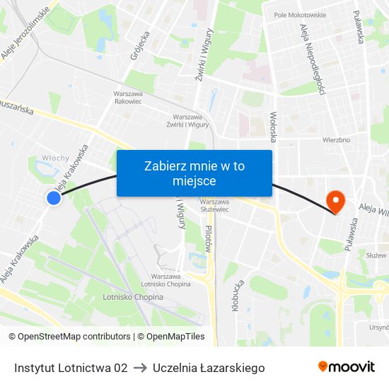 Instytut Lotnictwa 02 to Uczelnia Łazarskiego map