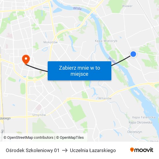 Ośrodek Szkoleniowy 01 to Uczelnia Łazarskiego map