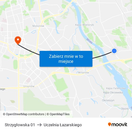 Strzygłowska to Uczelnia Łazarskiego map