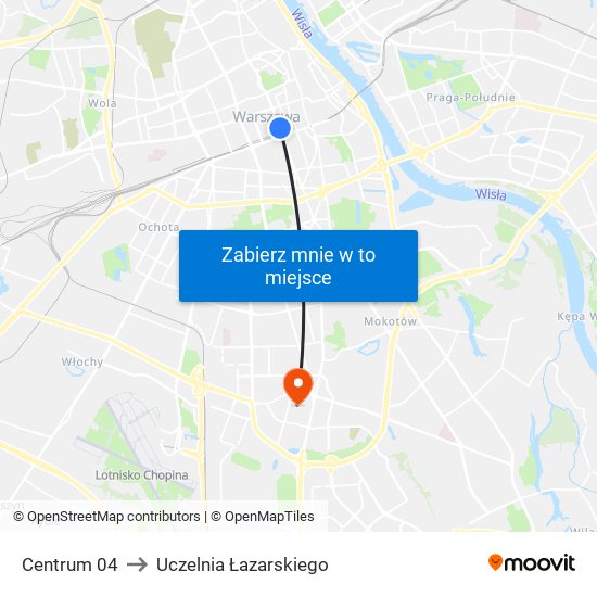 Centrum 04 to Uczelnia Łazarskiego map